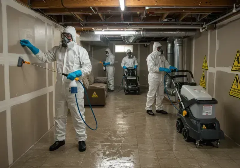 Basement Moisture Removal and Structural Drying process in Demorest, GA